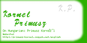 kornel primusz business card